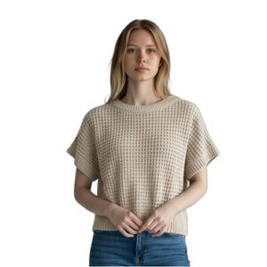 🆕 Joie open weave crocheted sleeveless sequined sweater